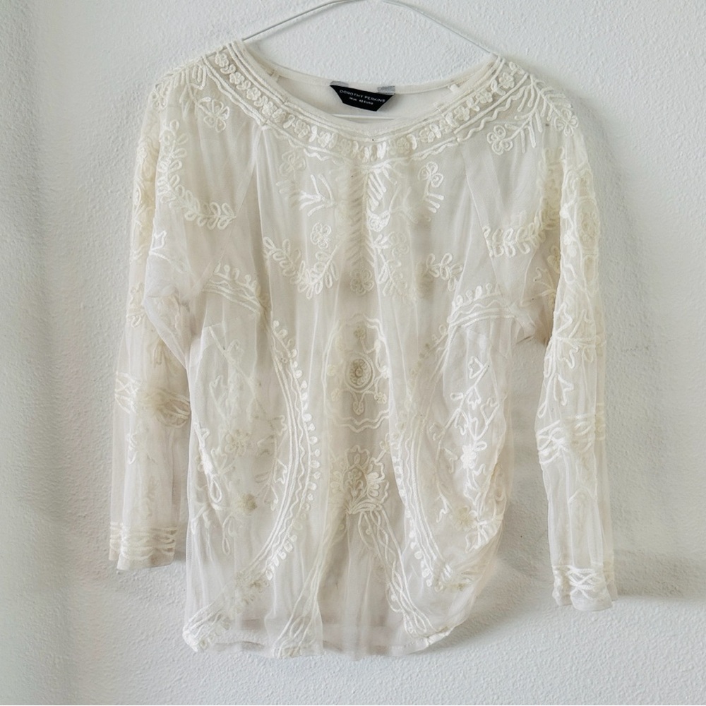 Cream Lace Dorothy Perkins Blouse, size 42 (Euro)